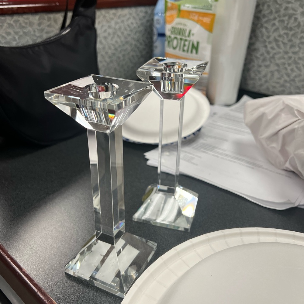 Elegant Crystal Candle Holders
